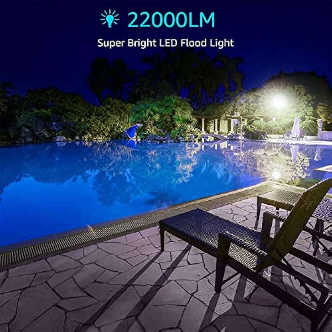 Ubanner 1pack LED Flood Light, Cool White 6000K, IP66 Waterproof Super Bright Work Light, 220V, Outdoor Floodlight for Yard, Garden, Garage, Lawn, Court…