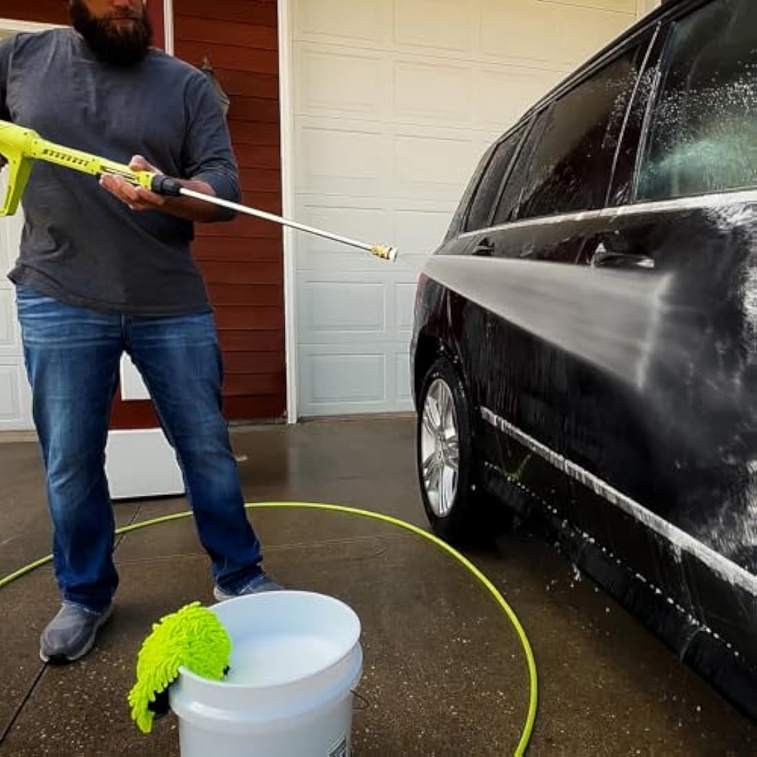 Flexzilla HFZPW426050Q-E 4200 PSI, 50' Pressure Washer Hose, Green, 3/8 in. x 50 ft