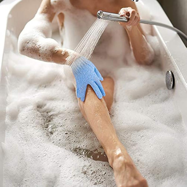 Duufin 14 Pairs Exfoliating Gloves Body Scrubber Bath Glove Scrubbing Gloves for Shower, Spa, Massage, Dead Skin Cell Remover, 7 Colours