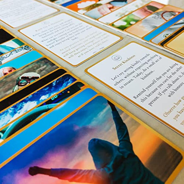 Jolly Piggy 35 Day Mindfulness Challenge Cards, Anxiety Relief Gift for Women, Men & Teens Bonus Wellness Ebook | Great Secret Santa Gift & Stocking Filler