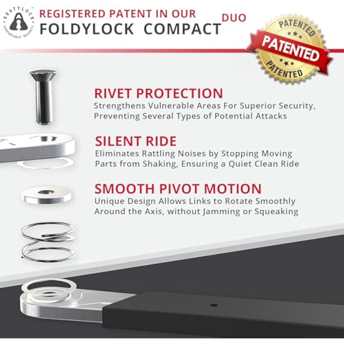 FoldyLock Compact Folding Bike Locks - Set of 2 Matching Bike Locks with 6 Identical Keys - Patented Lightweight Heavy Duty Anti Theft with Carrying Cases for Bicycles and E-Bikes - 85 cm