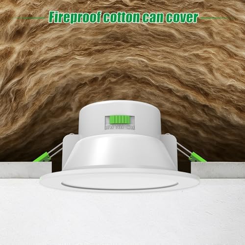 ALUSSO IP65 LED Downlights Ceiling Dimmable 10W 800LM LED Recessed Ceiling Spot Lights 3000K Warm 4000K Neutral 5700K Cool Adjustable Spotlights Ceiling Lights for Bathroom Kitchen, White, 6 Pack