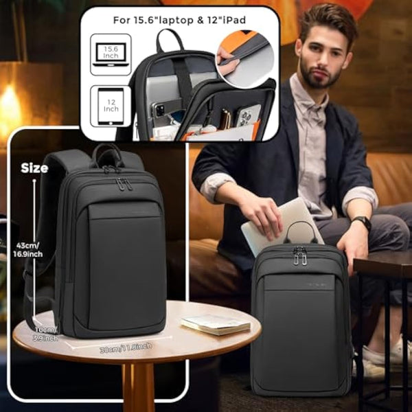 FENRUIEN Laptop Backpack Business Smart Backpack Waterproof fit 15.6 Inch Travel Durable Laptop Backpack with USB Charging Port (Regular)