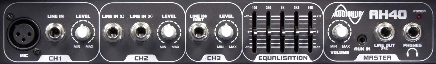 Laney AUDIOHUB Series AH80 - Multi-Input Combo Amp - 80W - 10 inch Woofer plus Horn, Black