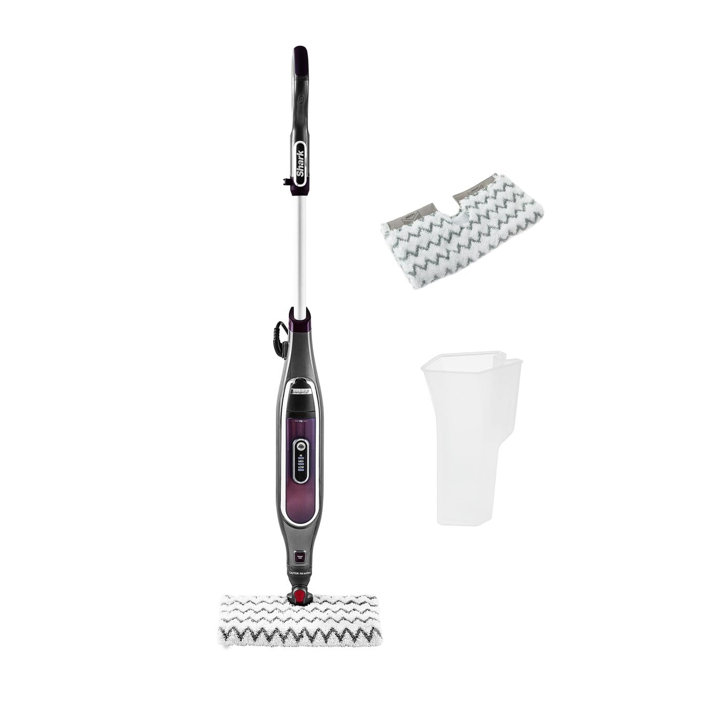 Shark SteamSpot with Steam Blaster Technology for Hard Floors, Lightweight steam mop Chemical-Free Cleaning, Removable water tank, Inc. 2x machine-washable Dirt Grip pads, White & Poly Copper S2001UK