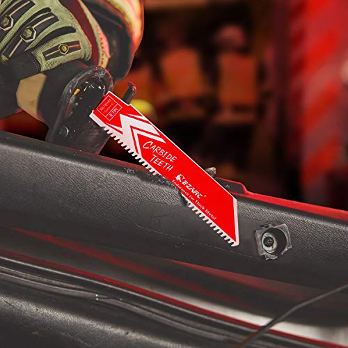 EZARC Carbide Reciprocating Saw Blade R678HM Endurance for Thick Metal, Cast Iron, Alloy Steel 150mm 8TPI, 3-Pack