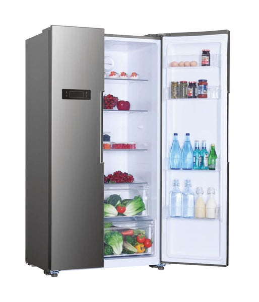 Hoover H-FRIDGE 500 MAXI Freestanding American Fridge Freezer with Water Dispenser, Side by Side, Total No Frost Technology, E Class, 532L Total Capacity, Inox, 91x67x177 cm - HHSBSO6174XWDK-1
