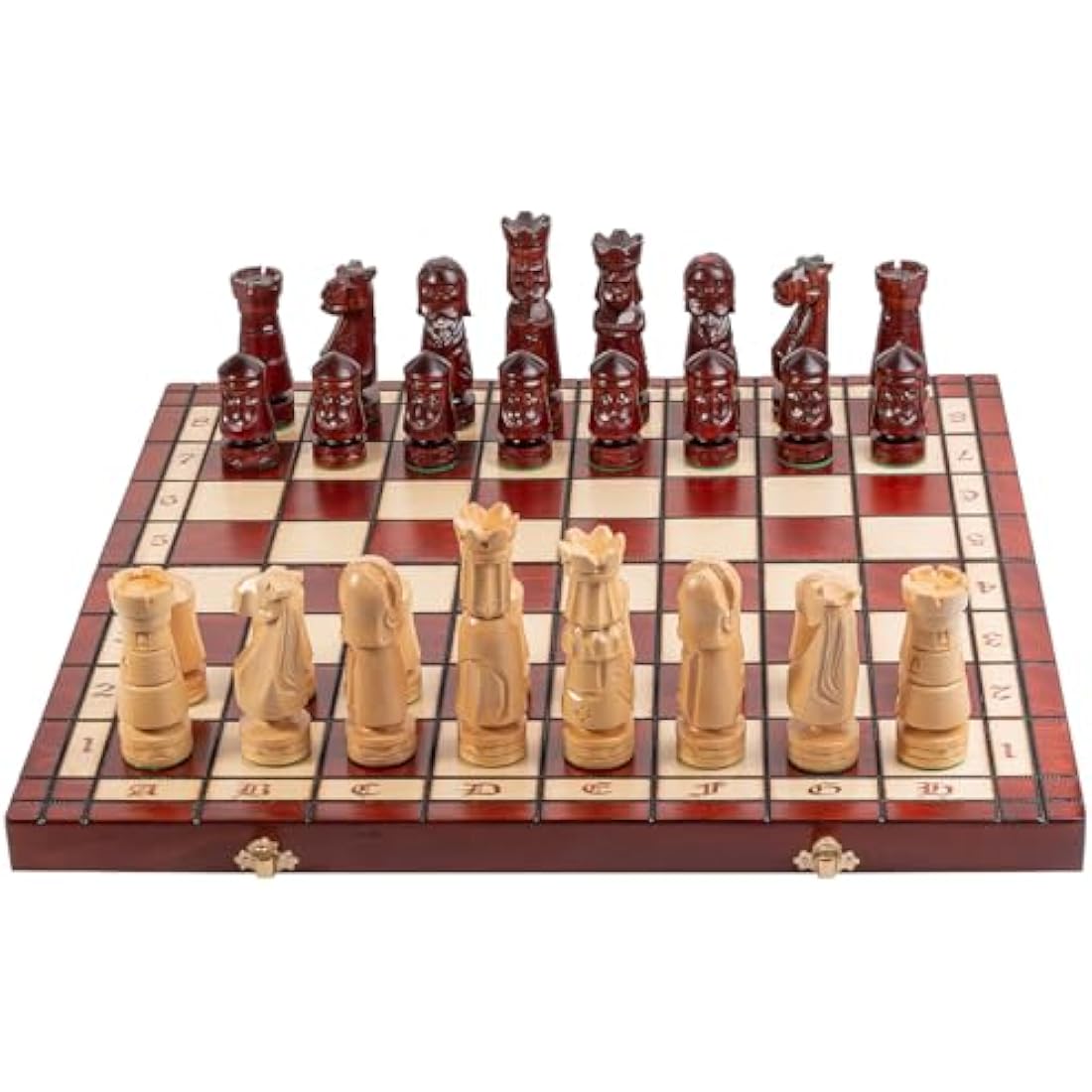 Master of Chess Wooden Chess Set with Pieces “CASTLE DELUXE” 50 cm / 20 in - Handmade, Inlaid and Large Foldable Chess Board Game for Adults and Kids
