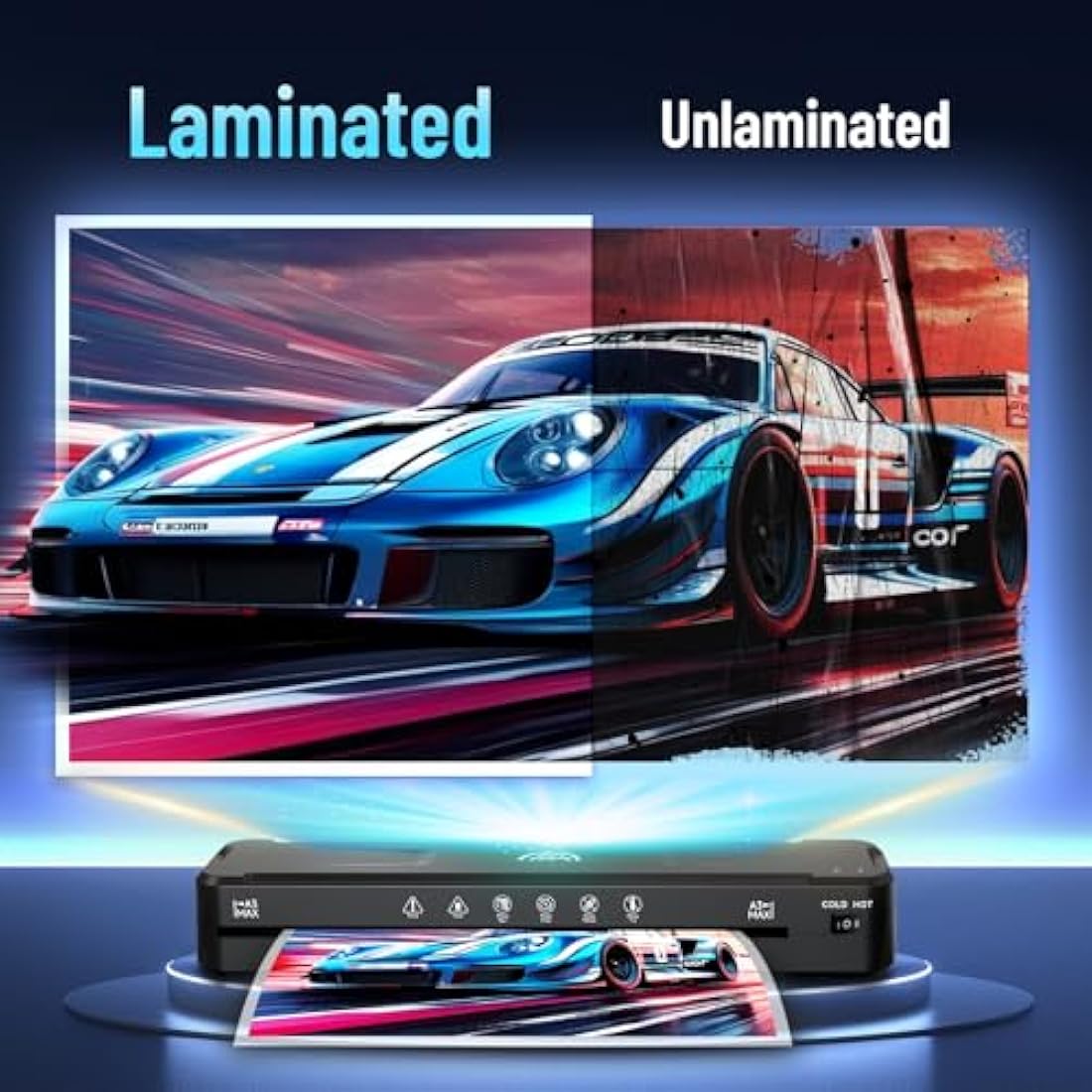 A3 Laminator Machine with 30 Laminating Sheets, Fast Warm-Up No Jam Laminator, 11x17 Cold & Thermal Laminating Machine for Home School Office