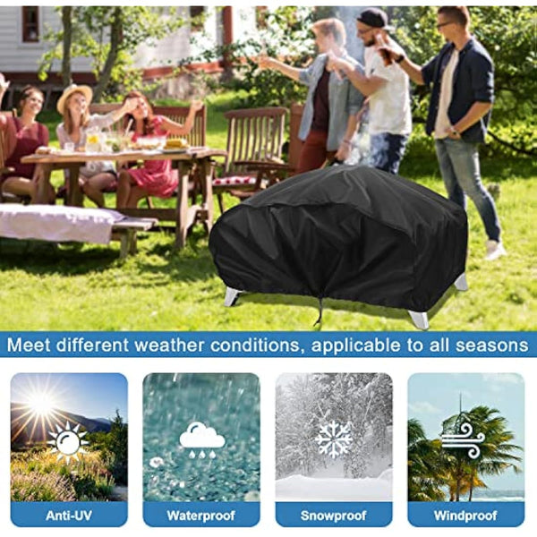 VANSHEIM Outdoor BBQ Grill Cover Gas Barbecue Cover Table Top BBQ Cover for Weber Q100/1000 Grills,Enders URBAN PRO,Waterproof Anti UV Windproof Oxford Fabric Gas BBQ Cover 70x47x30cm