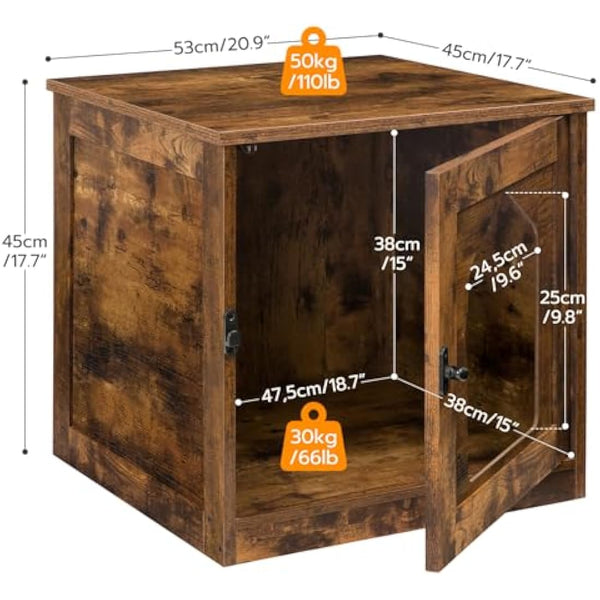 HOOBRO Cat Litter Box Enclosure, Hidden Litter Tray Furniture, Indoor Cat Cave House Side End Table, Pet Toilet with Door, Easy Clean, for Living Room, Hallway, Rustic Brown EBF01MW01G1