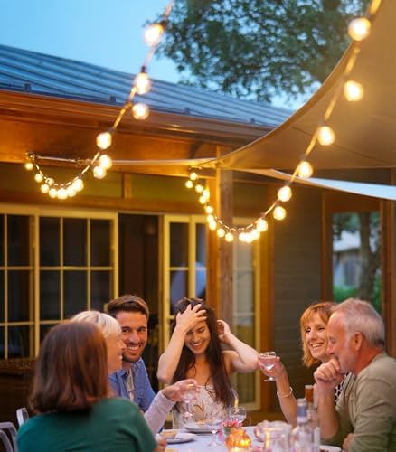 JEYMORKEY Festoon String Outdoor Garden Lights: 30M 100ft G40 Outside Electric Light Mains Powered Shatterproof LED Bulb Waterproof Lighting for Outside Patio Pergola Gazebo