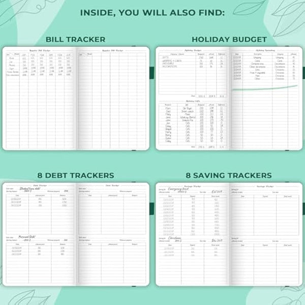 GoGirl Budget Planner – Monthly Financial Planner Organizer Budget Book. Expense Tracker Notebook Journal to Control Your Money. Undated – Start Any Time, 13.5x19cm, Lasts 1 Year – Emerald