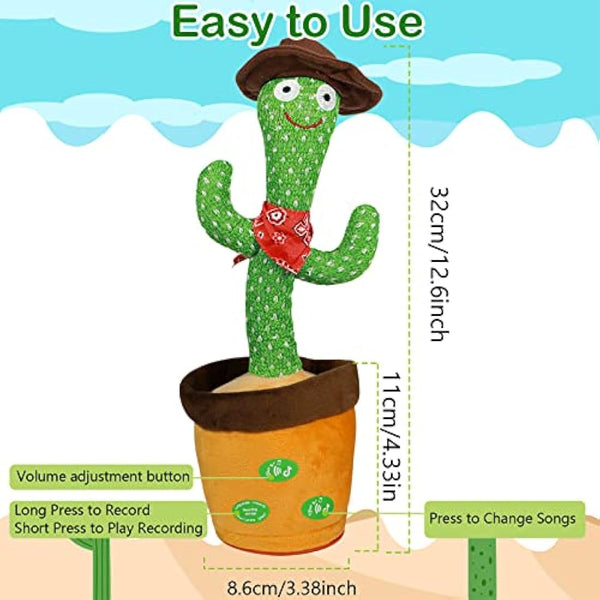 HICAS Dancing Talking Cactus Toy Repeat What You Say Singing Cactus Voice Recorder Baby Toys Volume Control with 120 Songs Funny Children Education Toys, Gifts and Home Decoration