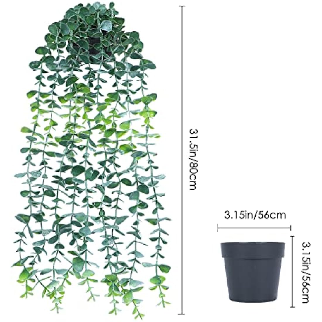 Eirdary Artificial Hanging Plants Fake Potted Plants for Indoor Outdoor Wall Home Room Office Decor(White)