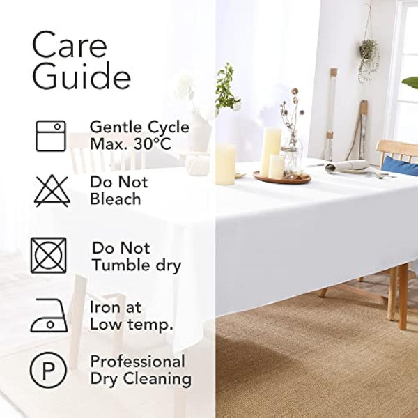 Deconovo Oxford Decorative Wipeable Tablecloth Rectangle Waterproof Tablecloth for Party Table 130x160cm(51x63in) White