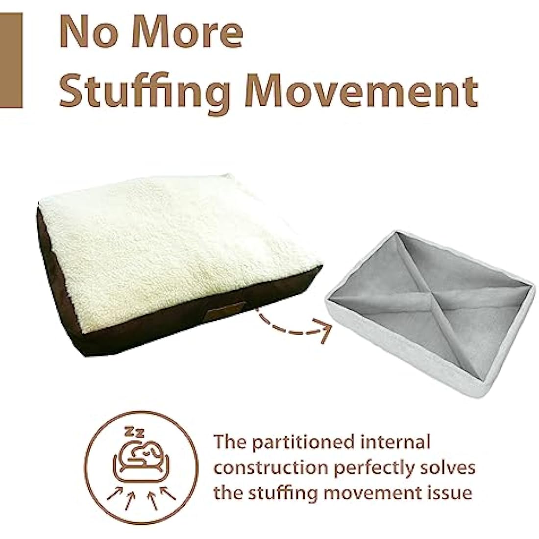 Ellie-Bo Large Dog Bed for 36-inch Dog Cage/Crate - Brown Faux Suede/Sheepskin