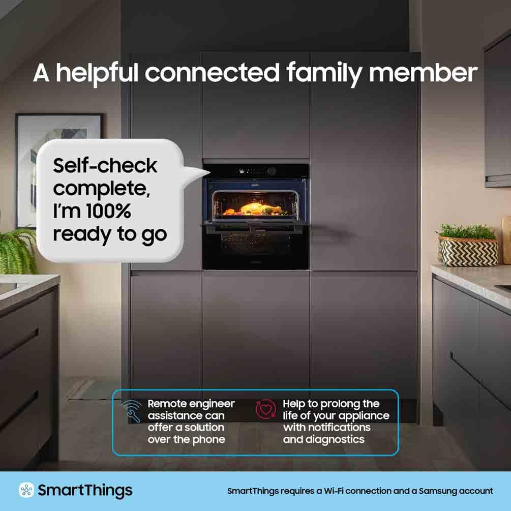 Samsung Series 4 Dual Cook Flex Smart Oven with Pyrolytic Cleaning, Colour: Stainless Steel, NV7B45305AS