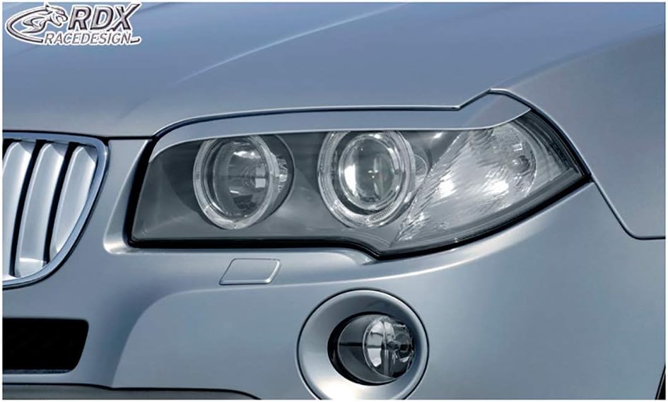 RDX Racedesign Head light spoilers compatible with BMW X3 E83 2004-2010 (ABS), Unlackiert