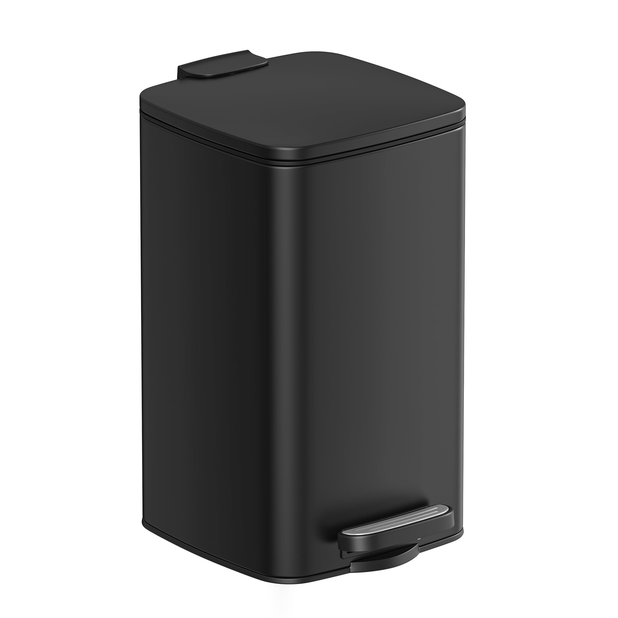 SONGMICS Kitchen Bin, 8-Gallon (30 L) Trash Bin, Steel Pedal Bin, with Inner Bucket, Soft Close and Stays Open, Ink Black LTB593B02