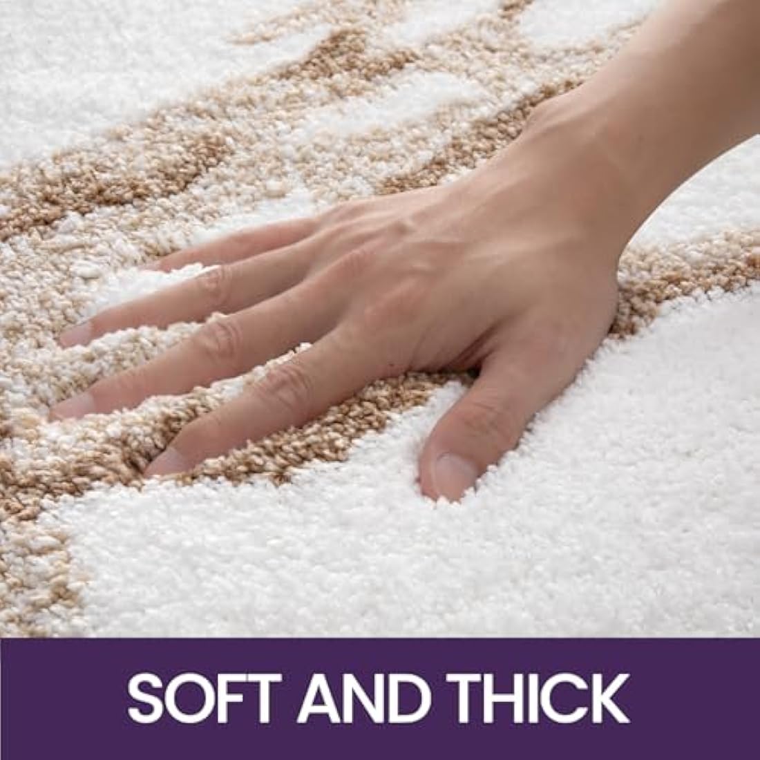 DEXI Bath Mat 61 x 92 cm, Non-Slip Absorbent Bathroom Mats, Machine Washable, Soft and Thick Microfibre Shower Rug, White