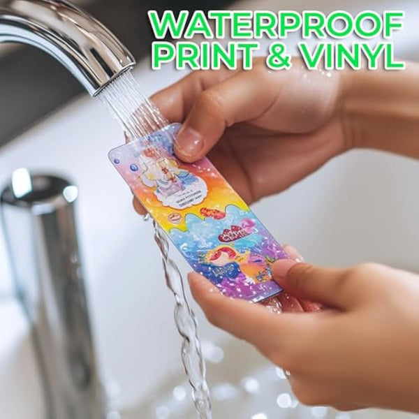 Evergreen Goods 100 Sheets A4 Water Resistant Vinyl Sticker Paper, Self-Adhesive Matte White PVC Sticker Sheets, 200 GSM, Inkjet & Laser Printable, Perfect for Custom Labels & High-Resolution Stickers