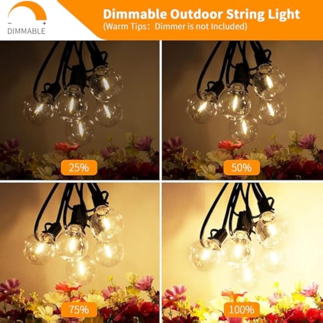 Yuucio 150FT Outdoor String Lights LED Mains Powered, 45M G40 Garden Festoon Hanging w/ 75+2 Plastic LED Bulbs Waterproof IP45 Globe Lighting Patio Party Bar Porch Halloween Decorations, Warm White