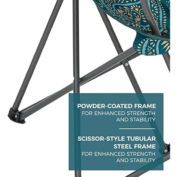 Highlander Camping Chair - Compact & Lightweight Folding Chair, 2.2kg, Portable Chair for Outdoors, Durable Steel Frame Arm Chair with Cup Holder