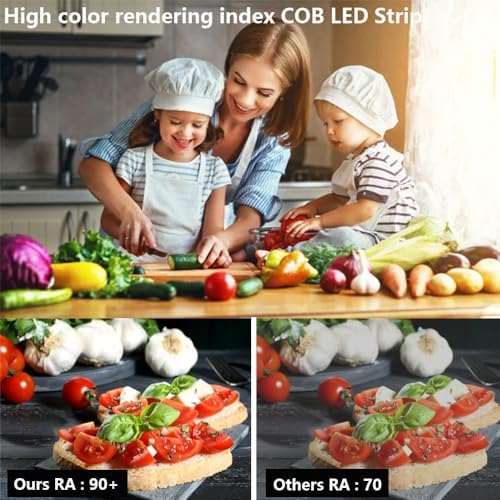 TOPAI 10M COB LED Strip Daylight White Waterproof, 24V LED Strip Lights 5000K, Outdoor IP65, CRI>93 Super Bright 7000Lm, 384LEDs/M Dotless Uniform LED Tape for Room Cabinet Home DIY Lighting Projects