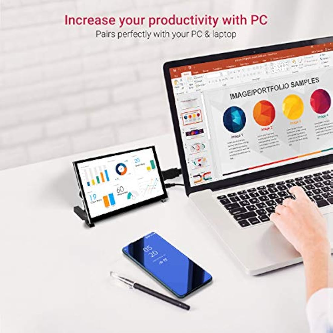 ELECROW Raspberry Pi Screen, 7 inches Touch Screen Monitor 1024x600 Portable Monitor for Raspberry Pi, PC, Game Consoles, BB Black, Banana Pi, Jetson Nano