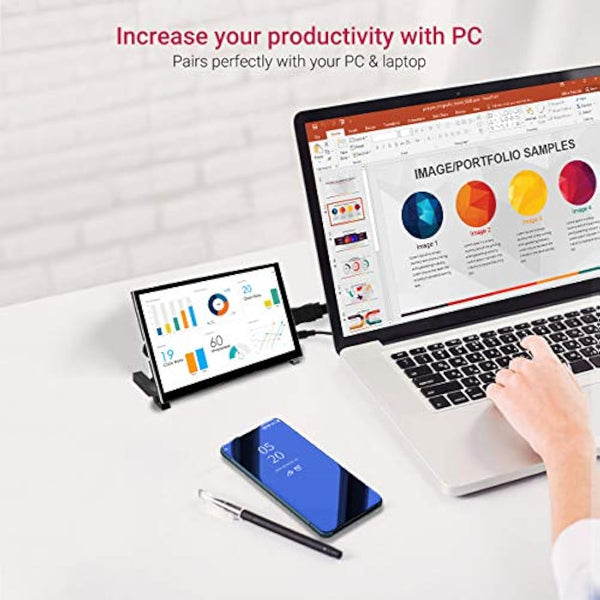 ELECROW Raspberry Pi Screen, 7 inches Touch Screen Monitor 1024x600 Portable Monitor for Raspberry Pi, PC, Game Consoles, BB Black, Banana Pi, Jetson Nano