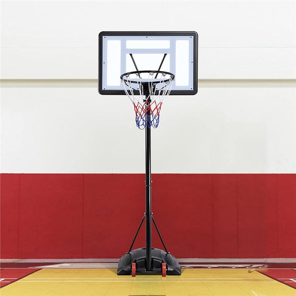 Yaheetech Outdoor Adjustable Basketball Stand, Portable Basketball Hoop Net System on Wheels