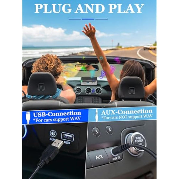 External Universal CD Player for Car - LEHWEY Portable CD Player with Extra USB Extension Cable, Plugs into Car USB Port, Laptop, TV, Mac, Computer, for Android 4.4 and Above Navigation