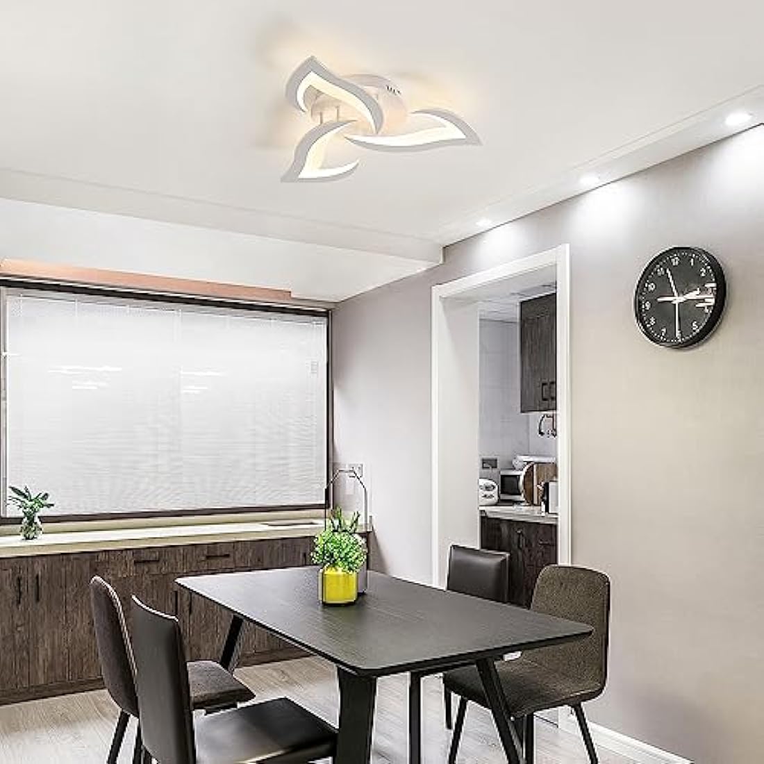 Dorlink LED Ceiling Light, 36W 3240LM Modern Design Ceiling Lighting, 3 Lights Living Room Ceiling Light Acrylic White Flower Fittings Ceilings for Bedroom, Kitchen, Dining Room 3000K Warm White