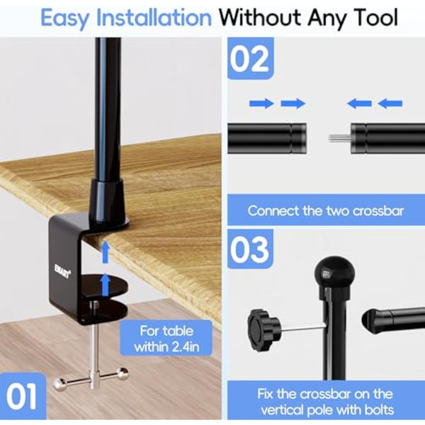 EMART Adjustable Over The Table Rod Stand, 50-94" Length, Balloon Flower Arch Frame for Birthday, Wedding, Party, Christmas,Anniversary Decorating