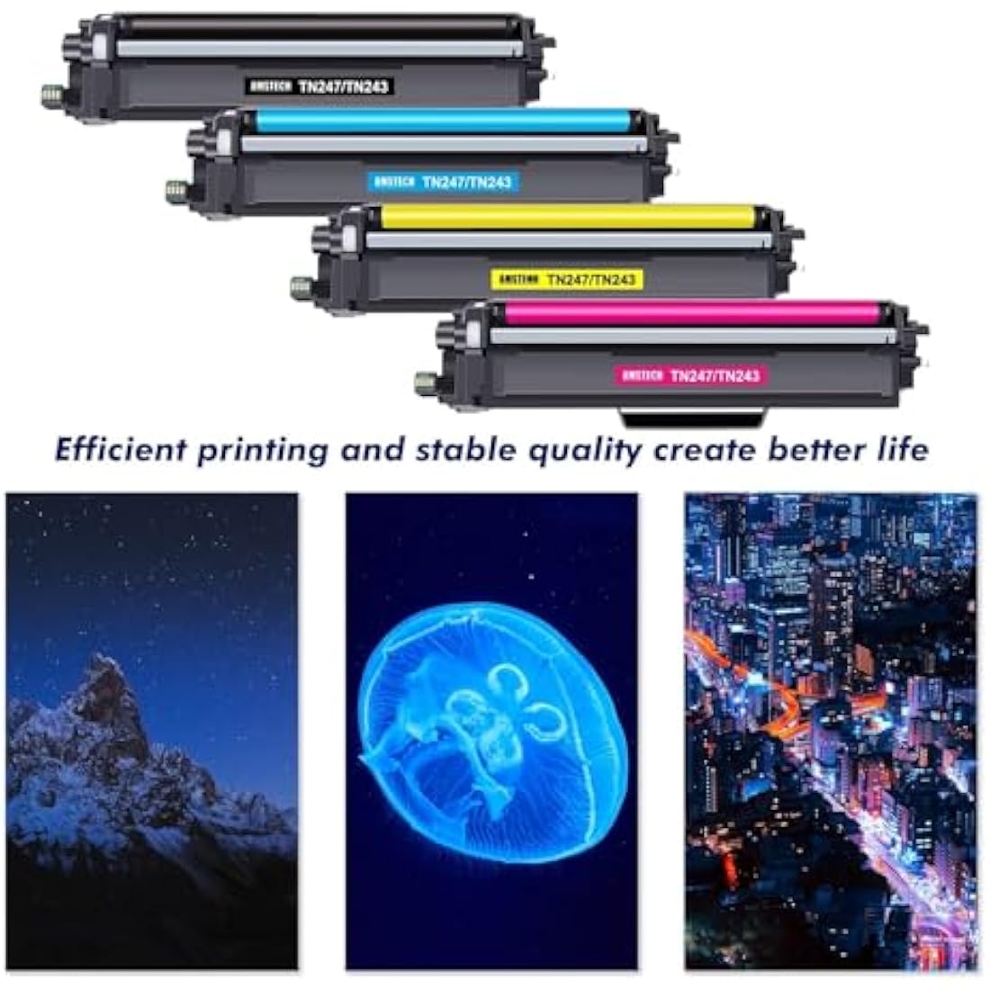 4-Packs Compatible for Brother TN-243CMYK Toner Value Pack TN247 Toner for Brother DCP-L3550CDW DCP-L3510CDW HL-L3230CDW HL-L3210CW MFC-L3750CDW MFC-L3770CDW TN243CMYK TN243BK TN243C TN243Y TN243M