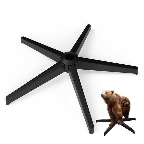 Mastery Mart 28"Heavy Duty Office Chair Replacement Base(2400Lbs), Office Chair Base Replacement Universal Caster and Gas Cylinder Size, Matte Black