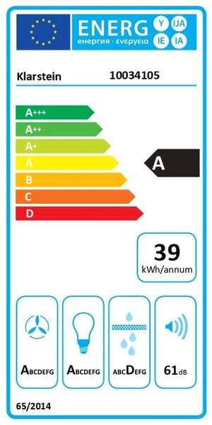 Klarstein Alina 90 Angled Cooker Hood - 600m³/h Air Flow, Touch Panel, LED Backlighting, Quiet 63dB, Energy Class A, 90cm Extractor Hood, Black