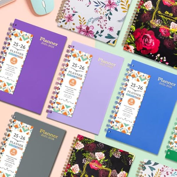 BLESWIN Monthly & Weekly Planner 2025-2026, A5 Diary 2025 Week to View with Monthly Tabs, 12 Months Monthly Planner, Planners and Organisers 2025 Month to View, A5 Diary Spiral Bound with Inner Pocket