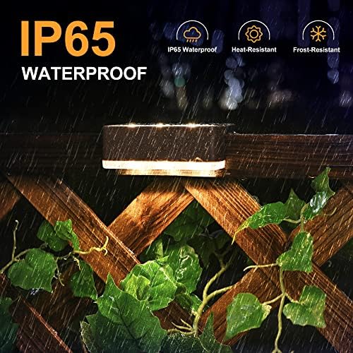 Solpex Solar Lights for Outdoor, 12 Pack Stair Lights, Waterproof Solar Light, LED Lighting for Outdoor Stairs, Steps, Fence, Garden, Yard, Patio, Gutter, Pathway, Decoration (Warm White,Brown)
