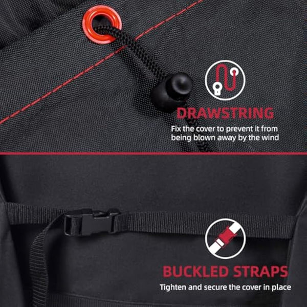 Turtle Life BBQ Grill Cover, 54 Inch Heavy Duty Waterproof 3-4 Burner Barbecue Gas Grill Covers for Weber Spirit Char-Broil Performance and Signature, No Fading Within 2 Years, Black，136x70x114cm