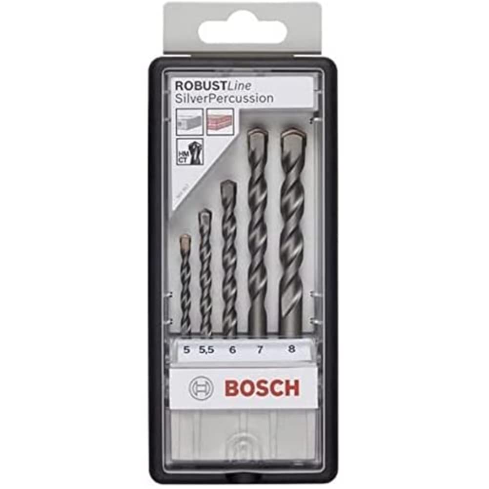 Bosch Accessories Professional 5-Pc HEX-5 Concrete Drill Bit Set (Concrete, Ø 4/5/6/8/10 mm, Accessory Impact Drill)
