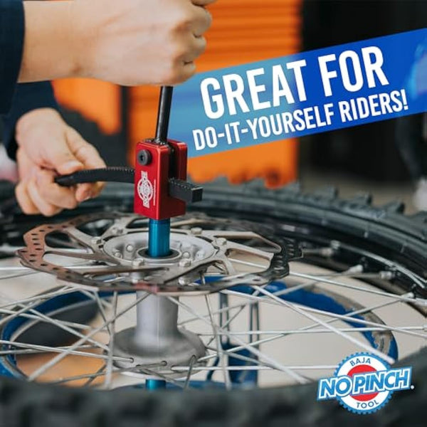 BAJA NO PINCH Dirt Bike & Motorcycle Tool Kit – Tyre Changer for 20mm Axles | Tyre Monkey Lever, Bike Wheel & Puncture Repair Tool | Motorcycle Tyre Changer Tool Kit & Dirt Bike Tyre Repair Set