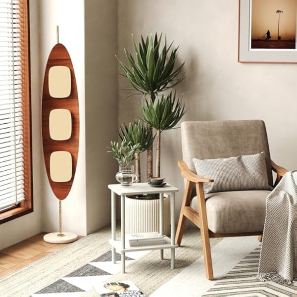 APICIZON 2 Tier Side Table, Narrow End Table with Storage Shelf, Bedside Table Nightstand for Small Spaces, Bedroom, Living Room, Entryway, Farmhouse, No-Tool Assembly, White