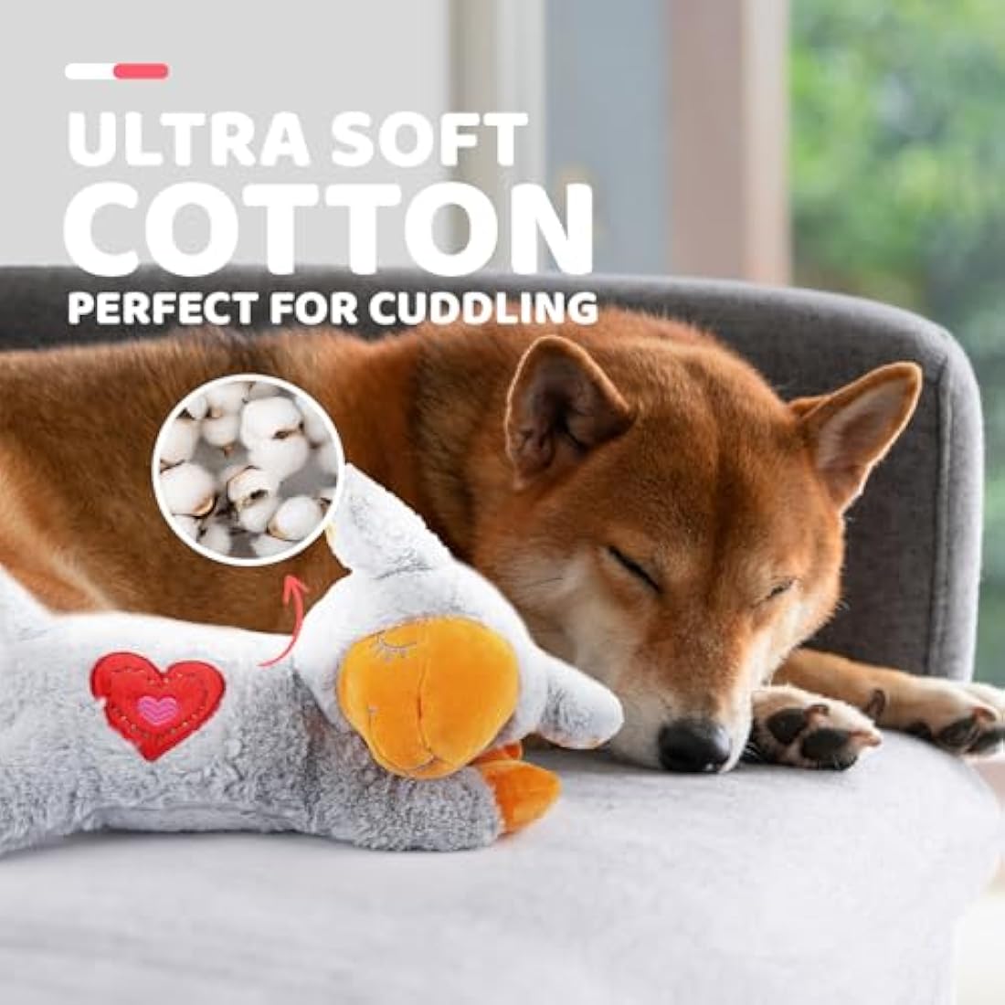 ALL FOR PAWS Puppy Heartbeat Toys Grey Sheep, Dog Behavioral Aid Plush Toy, Pet Snuggle Plush Toy for Puppies Dog with Heartbeating