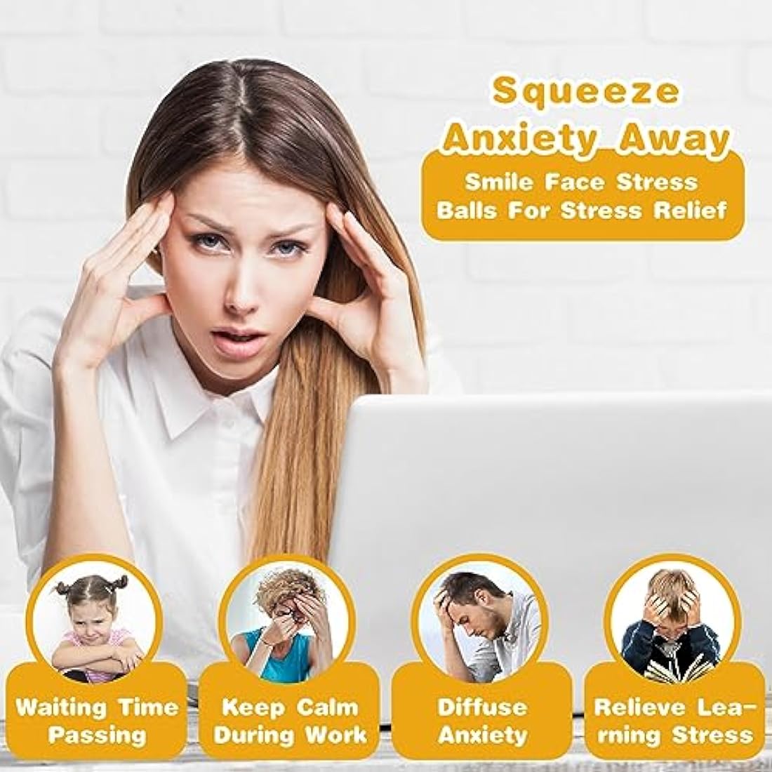 Ainiv Funny Face Squeeze Stress Balls, 20pcs Stress Relief Ball, Sensory Stress Ball for Kids and Adults, Hand Exercise Stress Relief Balls, Squeeze Toys for Anxiety, Fidget, Tension, Manage Anger
