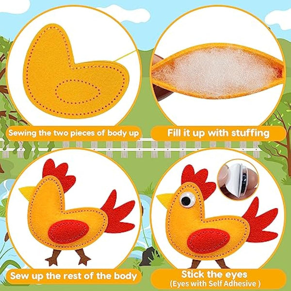 OKOOKO Animal Sewing Craft Kit, DIY Crafting and Sewing Set for Kids, Plush Craft, Art Craft Kits, Fun and Educational Craft Set, Sew Your Own Felt Animals Craft Kit