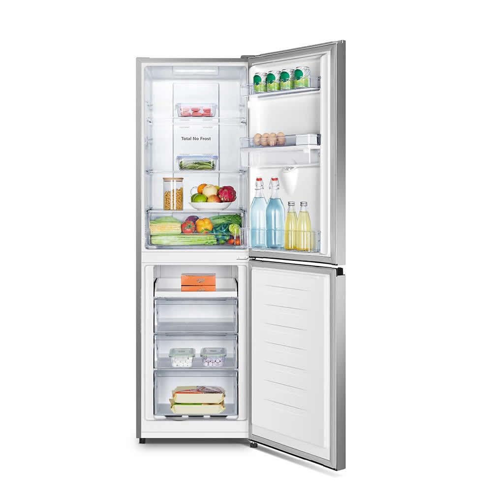 Teknix FFH1825WB 55cm Freestanding 50/50 Fridge Freezer - 256 Litre Capacity - Total No Frost - Non-plumbed Water Dispenser - Black, H182.5 x W55 x D56.2 (cm)