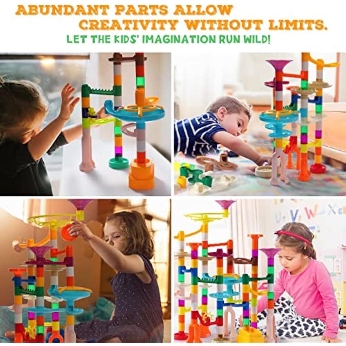 Marble Run,166PCS Building Construction STEM Toy Set for Kids Age 3-12Year,Solid Marble Race Track,Easy to Assemble Learning Educational Marble Rush,Gifts for Boys Girls
