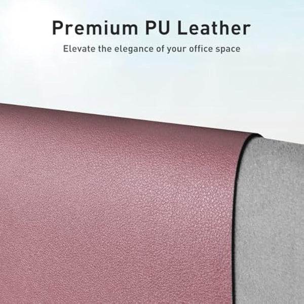 Aothia Leather Desk Protector, Office Mat, Non-Slip PU Leather Blotter, Waterproof Writing Pad for Office and Home (80cm x 40cm, Dark Pink)